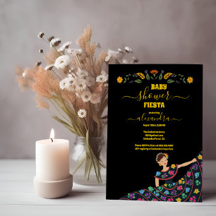 Invitation Senorita Fiesta Baby shower Floral mexicain