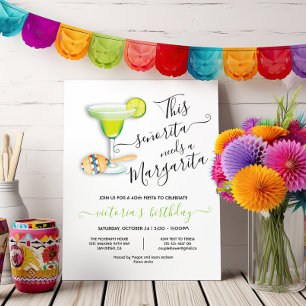 Invitation Señorita Margarita Fête Mexicaine Anniversaire