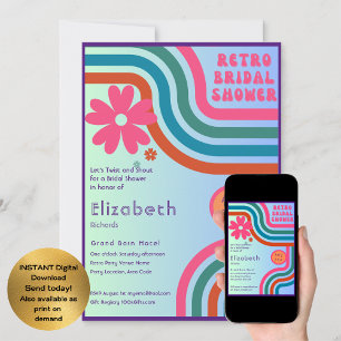 Invitation Sentez La Bataille ! Fête des mariées Cosmic Retro