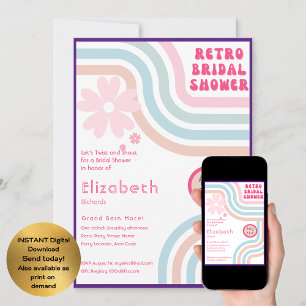 Invitation Sentez La Bataille ! Fête des mariées Cosmic Retro