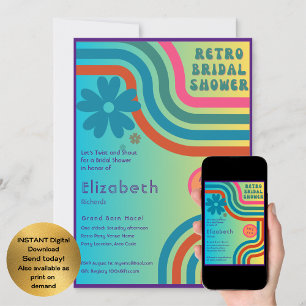 Invitation Sentez La Bataille ! Fête des mariées Cosmic Retro