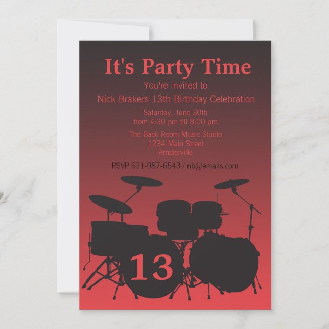 Invitation Sentez l'invitation du tambour battant (Devant)