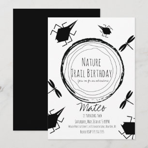 Invitation Sentier de la nature Insecte Papillon Anniversaire