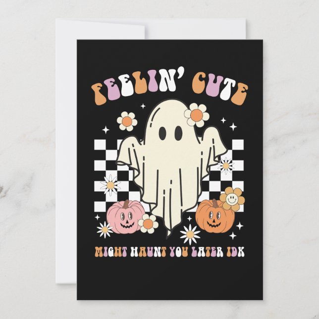 Invitation Sentiment funky Mignon pourrait vous hanter plus t (Devant)