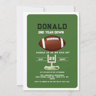 Invitation seond Year Down Football sport 2nd birthday