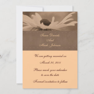 Invitation Sepia Black Eyed Susan Wedding Sauvez La Date