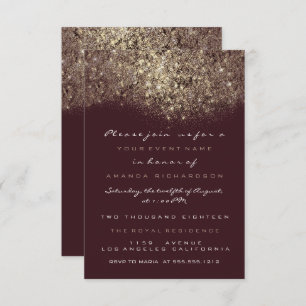 Invitation Sepia Gold Sparkly Parties scintillant Bourgogne I