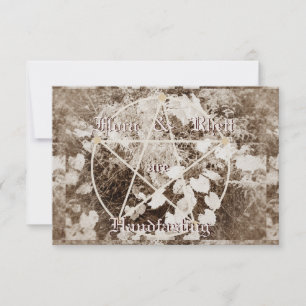 Invitation Sepia Grapevine Mariage / Handfasting Pentacle Tra