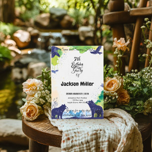 Invitation Sept ans et haut dans les airs 7e anniversaire Nav