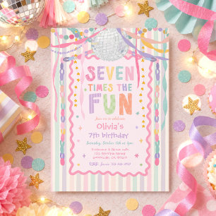 Invitation Sept fois plus de plaisir Anniversaire fantaisiste
