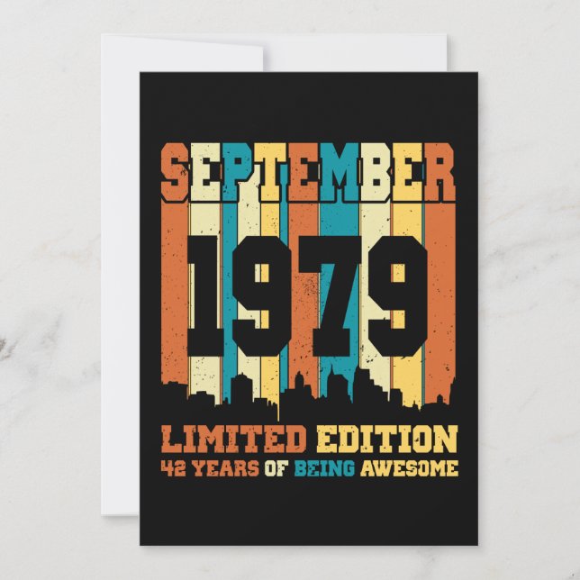 Invitation Septembre 1979 Édition Limitée 42 Ans Anniversaire (Devant)