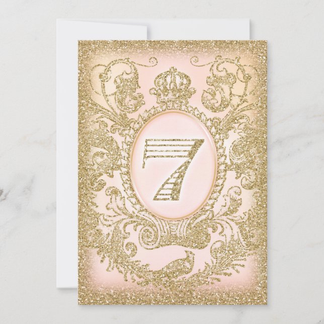 Invitation Septième anniversaire une fois à une fois Princess (Devant)