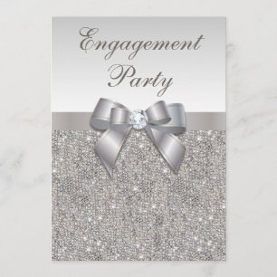 Invitation Séquences d'argent Diamonds Bow