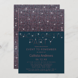 Invitation Séquins de Parties scintillant rose Turquoise