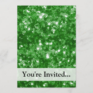 Invitation Séquins de Parties scintillant verte