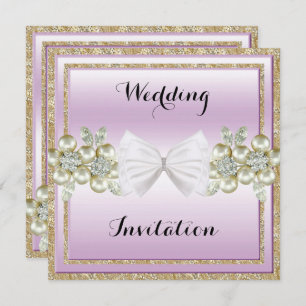 Invitation Séquins romantiques et Parties scintillant florale