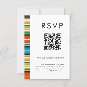Invitation Serape Summer Stripes Mariage QR code RSVP