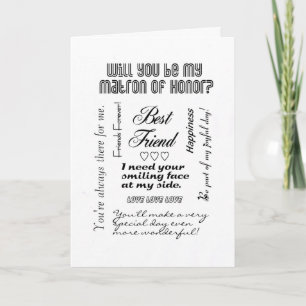 Invitation Seras-tu ma dame d'honneur, meilleure amie ?