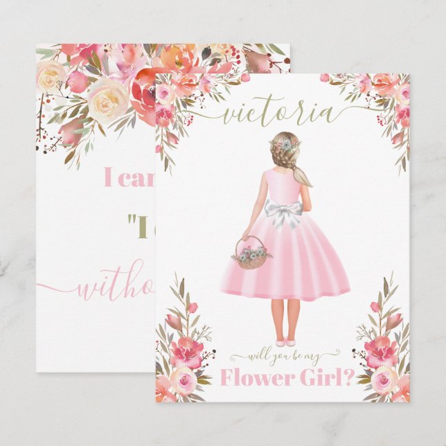 Invitation Seras-tu ma demoiselle d'honneur (Devant / Derrière)