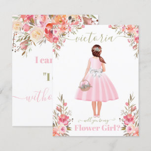 Invitation Seras-tu ma demoiselle d'honneur aux fleurs