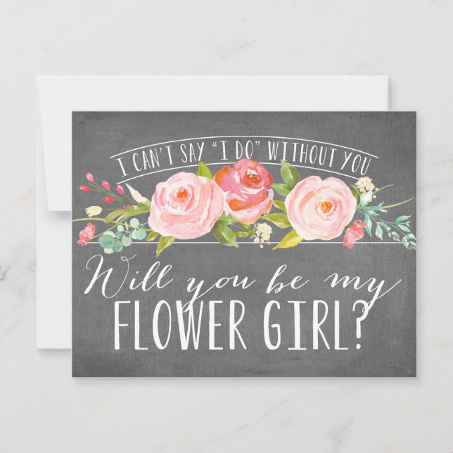 Invitation Seras-tu ma demoiselle d'honneur | Fille des fleur (Devant)