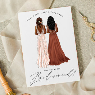 Invitation Seras-tu ma demoiselle d'honneur? Filles en robe d