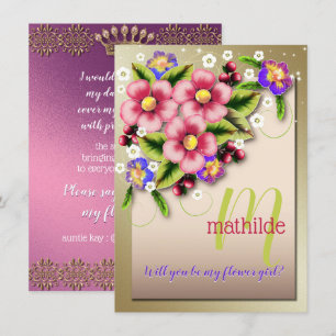 Invitation Seras-tu ma demoiselle d'honneur Fleur bijoux Flor