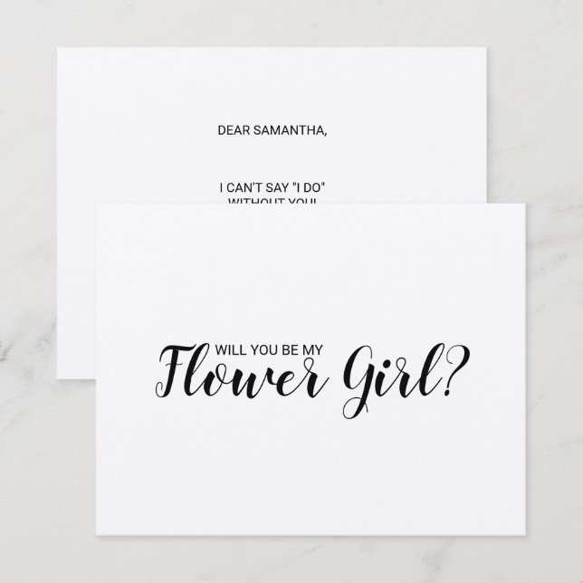 Invitation Seras-Tu Ma Demoiselle D'Honneur ? Papier Kraft Ru (Devant / Derrière)