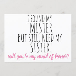 Invitation seras-tu ma demoiselle d'honneur? proposition de m