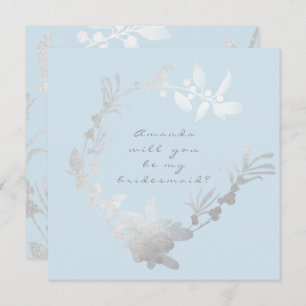 Invitation Seras-Tu Ma Femme D'Accueil Blue Pastel Grey Wreat