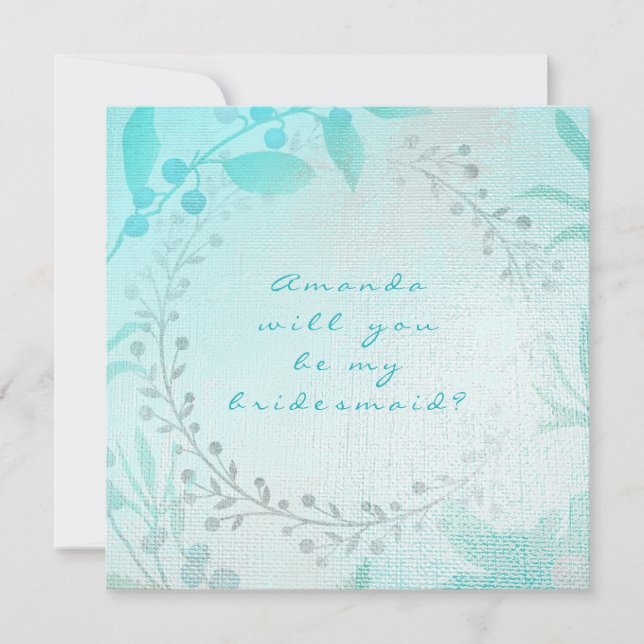 Invitation Seras-Tu Ma Servante D'Epouse Tiffany Aqua Blue Wr (Devant)