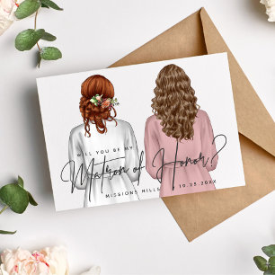 Invitation Seras-tu ma témoin principale ? Filles en robe V2