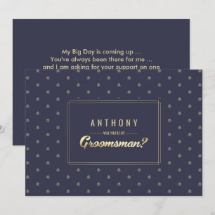 Invitation Seras-tu mon garçon d'honneur? Mariage Bleu Marine