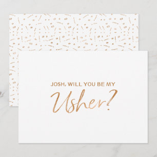 Invitation "Seras-tu mon huissier ?"  Main Rose or en lettres