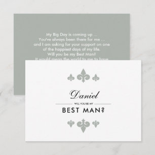 Invitation Seras-tu mon Meilleur Homme ? Fleur de lis Blanc g