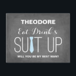 Invitation Seras-tu mon Meilleur Homme ? | Groomsmen<br><div class="desc">MANGEZ,  BOISSEZ ET CONFORTEZ-VOUS. Vous avez trouvé votre femme,  mais vous avez toujours besoin de vos garçons. Envoyez-leur cette carte de groomsmen.</div>