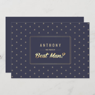 Invitation Seras-tu mon Meilleur Homme ? Mariage d'or bleu ma