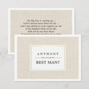 Invitation Seras-tu mon Meilleur Homme ? Texture du Burlap na