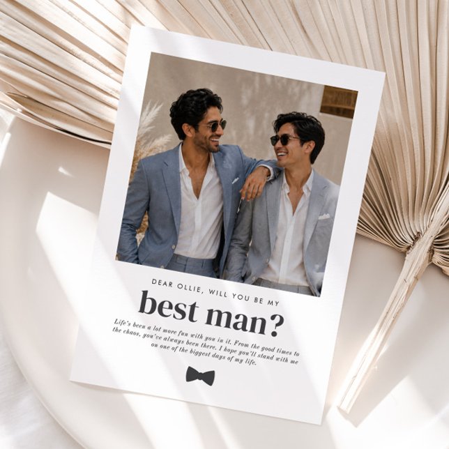 Invitation Seras-Tu Mon Témoin Photo Proposition (Zazzle Will You Be My Best Man Photo Proposal Invitation)