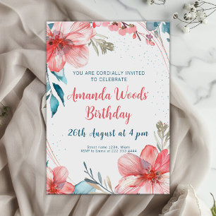 Invitation Serene Blossom Charm Anniversaire Fête