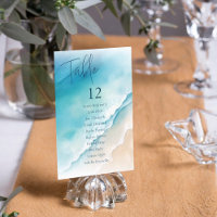 Serene Blue Ocean Beach Table Chart