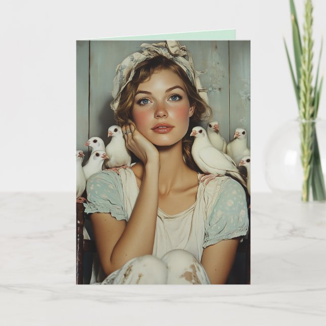 Invitation Serene Farm Maiden White Doves - Symbole de paix (Devant)