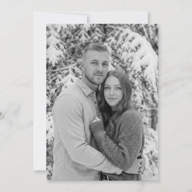 Invitation Serene Gray Winter Photo (Devant)