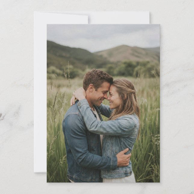 Invitation Serene Green Romantic Photo (Devant)