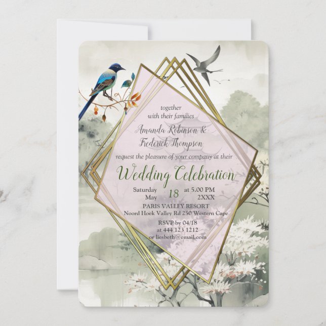 Invitation Serene Tranquillité thème japonais (Devant)