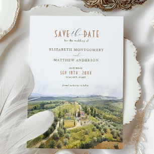 Invitation Sérénité toscane, enregistrez la date de la campag