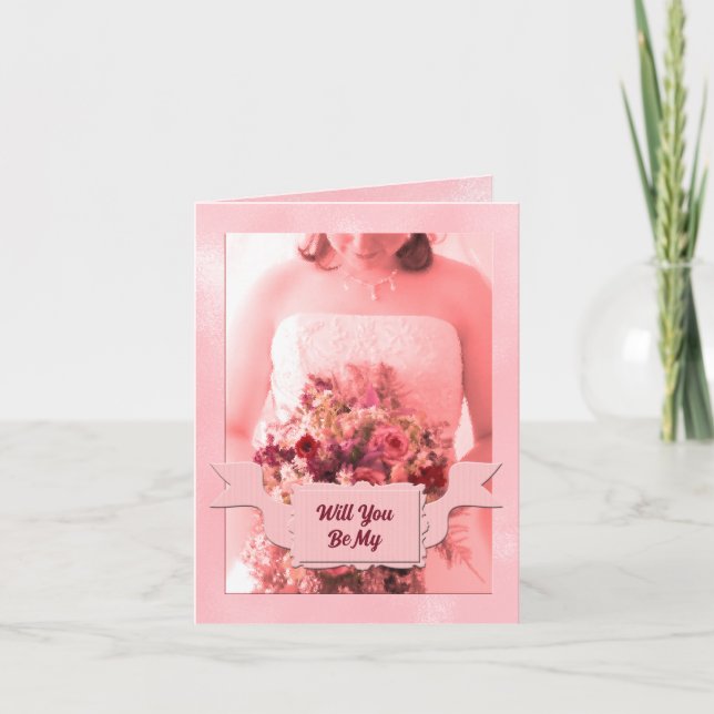 Invitation Serez-vous dans ma femme de chambre rose nuptiale (Devant)