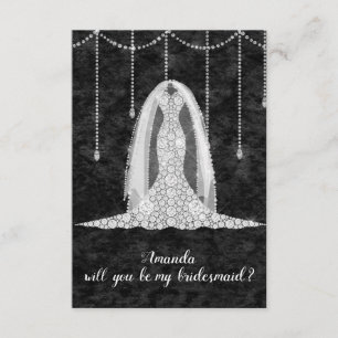 Invitation Serez-vous la demoiselle d'honneur robe blanche no
