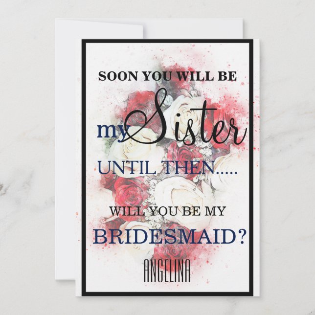 Invitation Serez-vous ma demoiselle d'honneur ? (Devant)