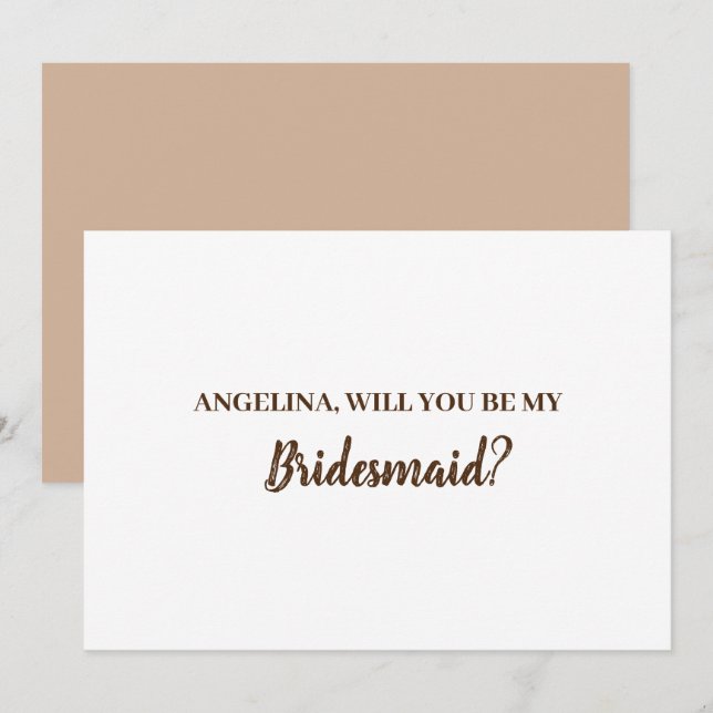 Invitation Serez-vous ma demoiselle d'honneur ? (Devant / Derrière)